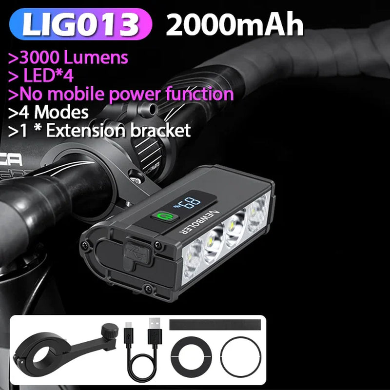 Bicycle Light Front 10000Lumen Bike Light 10000Mah Waterproof Flashlight USB Charging MTB Road Cycling Lamp Accessories